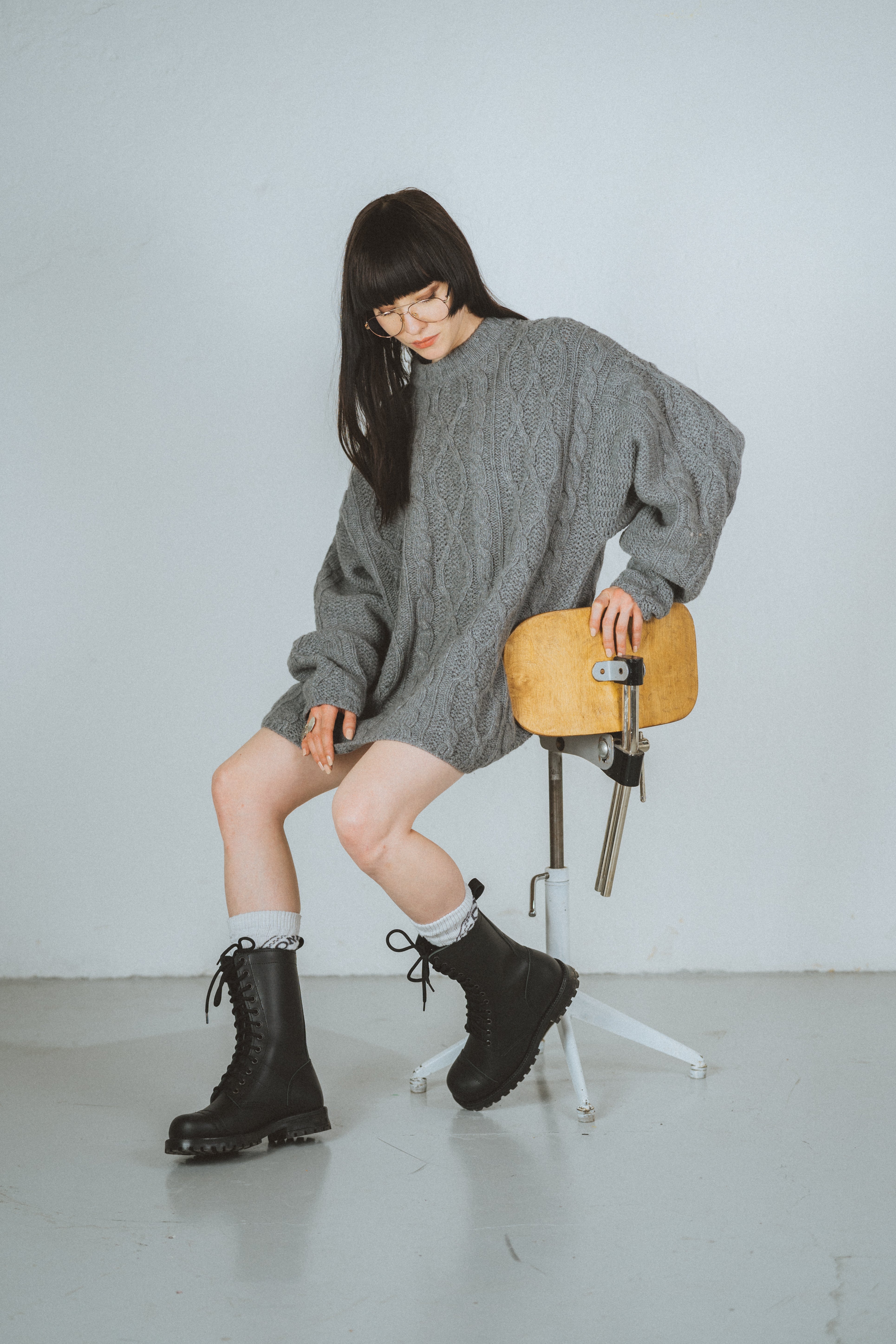 516 aka High Aviator Boots - Black