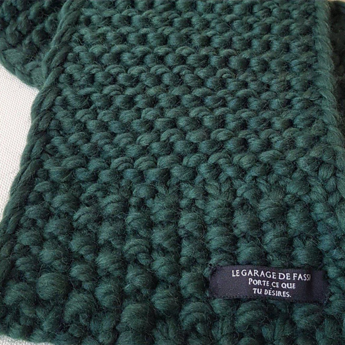 MINO (mini scarf) - écharpe en laine artisanale - Dark green - LGF